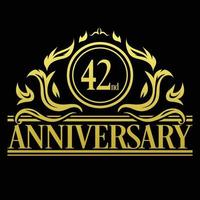 Luxury 42nd Anniversary Logo illustration vector. Free vector illustration