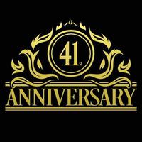 Luxury 41st Anniversary Logo illustration vector. Free vector illustration