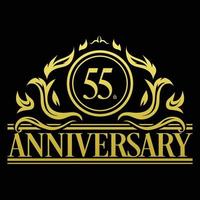 Luxury 55th Anniversary Logo illustration vector. Free vector illustration