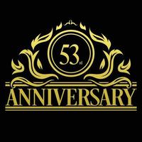 Luxury 53rd Anniversary Logo illustration vector. Free vector illustration