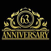 Luxury 63rd Anniversary Logo illustration vector. Free vector illustration