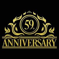 Luxury 59th anniversary Logo illustration vector.Free vector illustration