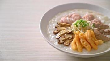 Pork Congee or Porridge with Pork bowl video