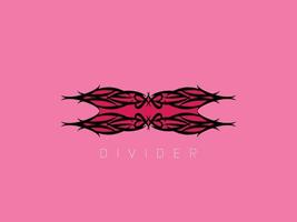 Divider vector floral calligraphy element flourish, divider for page decoration and frame design illustration swirl for text free vector