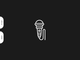 Mic icon line free vector