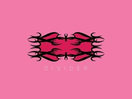 Divider vector floral calligraphy element flourish, divider for page decoration and frame design illustration swirl for text free vector