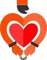 Prisoner with heart icon. vector