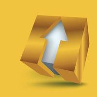 white arrows in gold cubes vector