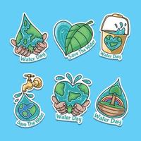 World Water Day Sticker Set vector