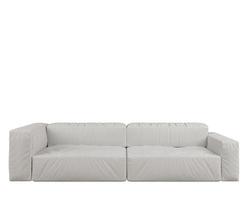 White sofa 3d rendering isolated on white background photo