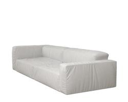 White sofa 3d rendering isolated on white background photo