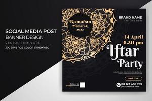 iftar party ramadan mubarak 2022 banner decorative mandala social media post design template free download vector