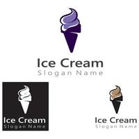 Ice cream logo design, fresh ice cone template Vector illustration