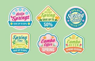 Spring Sale Offer Labels vector