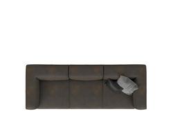 brown leather sofa 3d rendering isolated on white background photo