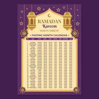 Fasting Month Calendar Pages Template vector