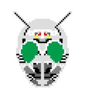 pixel art kamen rider head shadowmoon vector