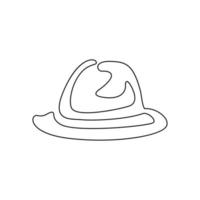 sombrero de una sola línea dibujado a mano vector