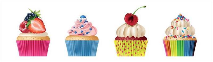 Various cupcake vector