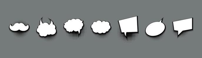 speech bubble icons vector set, comic dialog clouds vector