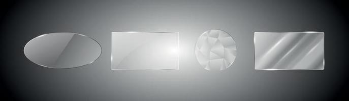 marco de vidrio vectorial. sobre fondo transparente. vector