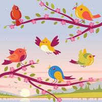 Spring Bird Background vector