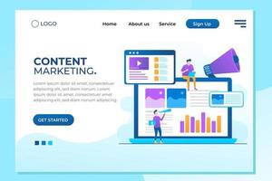Agency and digital marketing concept. Content marketing concept. can use for web banner, infographics, hero images. Flat isometric illustration. Landing page