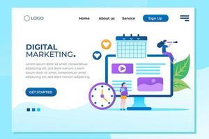 Agency and digital marketing concept. Content marketing concept. can use for web banner, infographics, hero images. Flat isometric illustration. Landing page vector