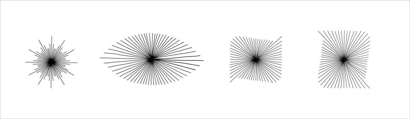 set of hand drawn bursts vector eps 10