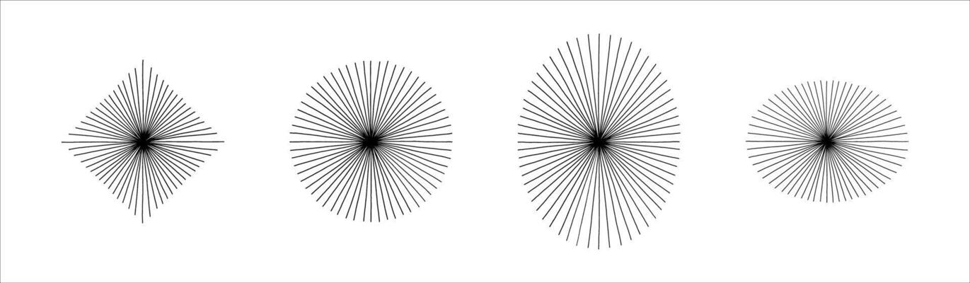 set of hand drawn bursts vector