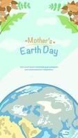 Mother earth day social media template vector