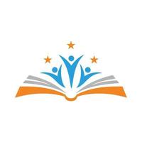 vector de logotipo de libro y estudiante