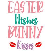 easter wishes bunny kisses vector