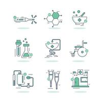 Apothecaries Healthcare Icon Set vector