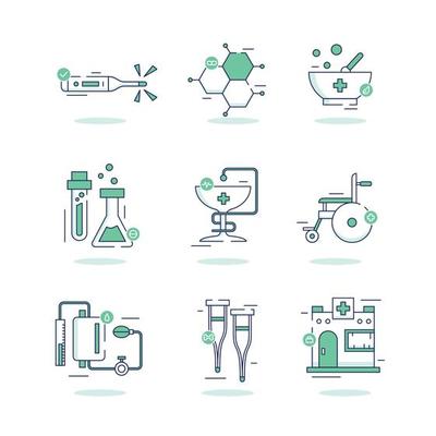 Apothecaries Healthcare Icon Set