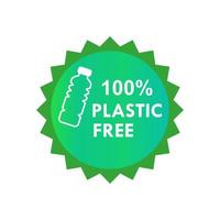 Plastic free logo template illustration. suitable for product label vector