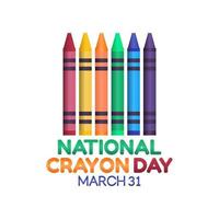 vector graphic of national crayon day good for national crayon day celebration. flat design. flyer design.flat illustration.