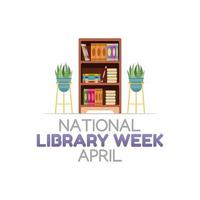 gráfico vectorial de la semana nacional de la biblioteca bueno para la celebración de la semana nacional de la biblioteca. diseño plano. diseño de volante. ilustración plana. vector