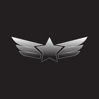 Wings silver emblem vector