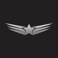 Wings silver emblem vector