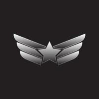 Wings silver emblem vector