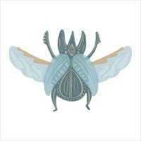 exquisito escarabajo dibujado a mano en estilo boho. ilustración vectorial vector