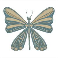 Exquisite butterfly hand drawn in boho style. Vector illustration.