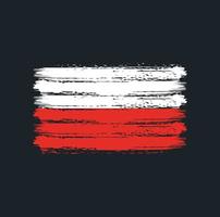 trazos de pincel de bandera de polonia. bandera nacional vector