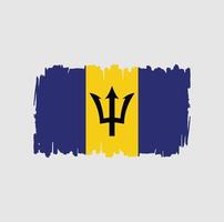 trazos de pincel de la bandera de barbados. bandera nacional vector