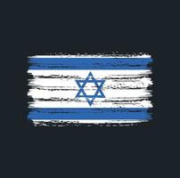 trazos de pincel de la bandera de israel. bandera nacional vector