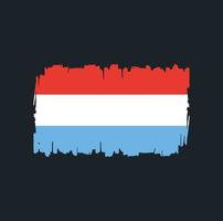 trazos de pincel de bandera de luxemburgo. bandera nacional vector