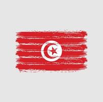 Tunisia Flag Brush Strokes. National Flag vector