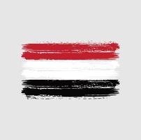 trazos de pincel de la bandera de yemen. bandera nacional vector