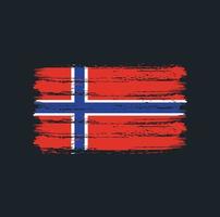 trazos de pincel de bandera de noruega. bandera nacional vector